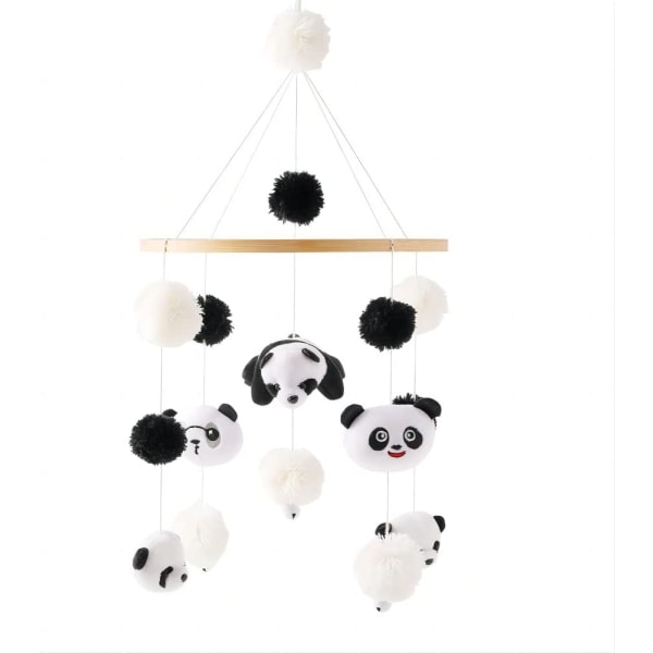 Promise Babe Baby Mobile Panda Bjørn Klokkespil med Filtkugler Blød