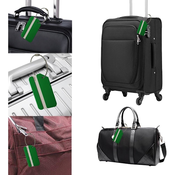 Reseetiketter, Bagageetiketter, Aluminium, 5 st green
