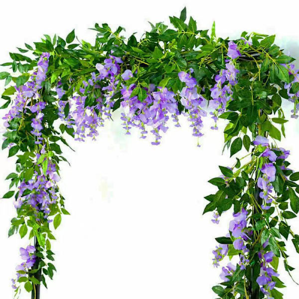 Lilla Blå-5 Deler Kunstig Wisteria Blomster Girlander, 5 Stykker