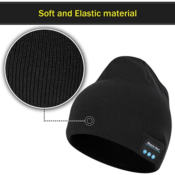 Bluetooth 5.0 trådlösa hörlurar stickad mössa för vintern kee