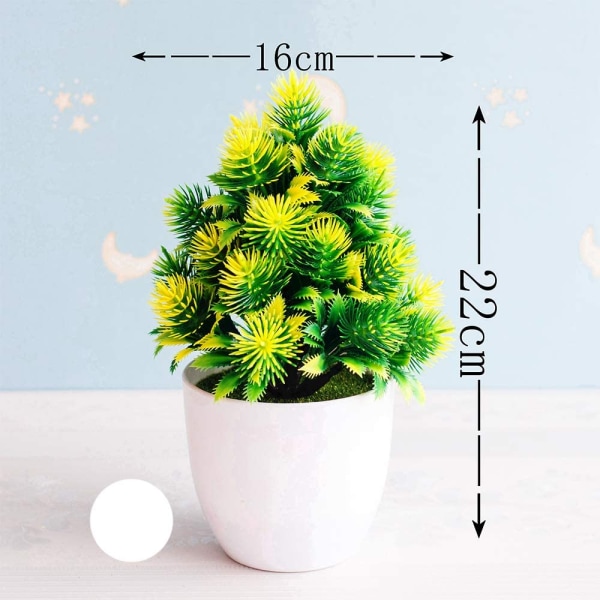 Kunstige planter, Mini falske plante Topiary Blomster Græs Pine Pot