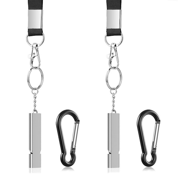 2PCS Högsta Nödöverlevnadsvisslor Utomhus med Karabiner