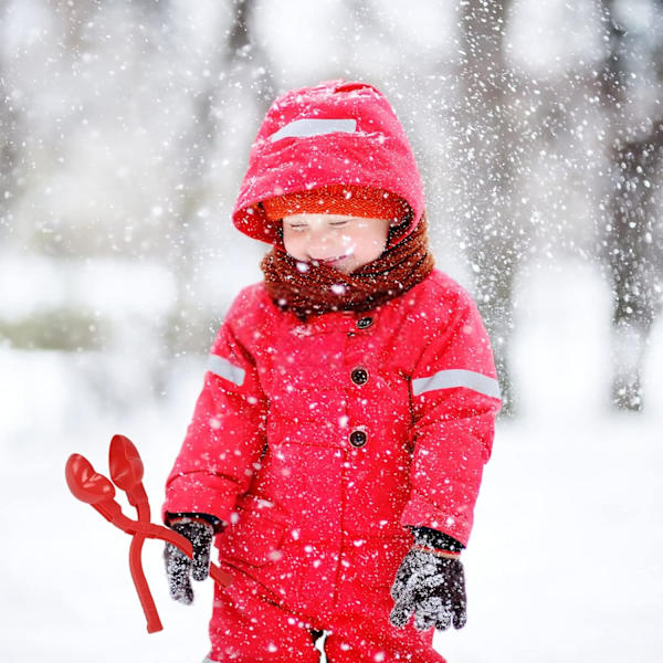 2 st snöbollsmaskiner, hjärtformad snöbollsklämma, snöbollsklämma, snöbollsmaskin för barn, vuxna, utomhusleksaker