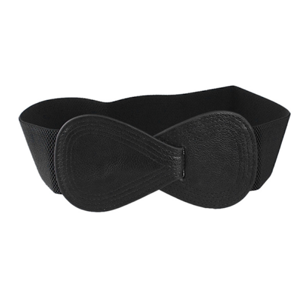 Stretchbälte för kvinnor, vintage, elastiskt, brett midjebälte till klänningar