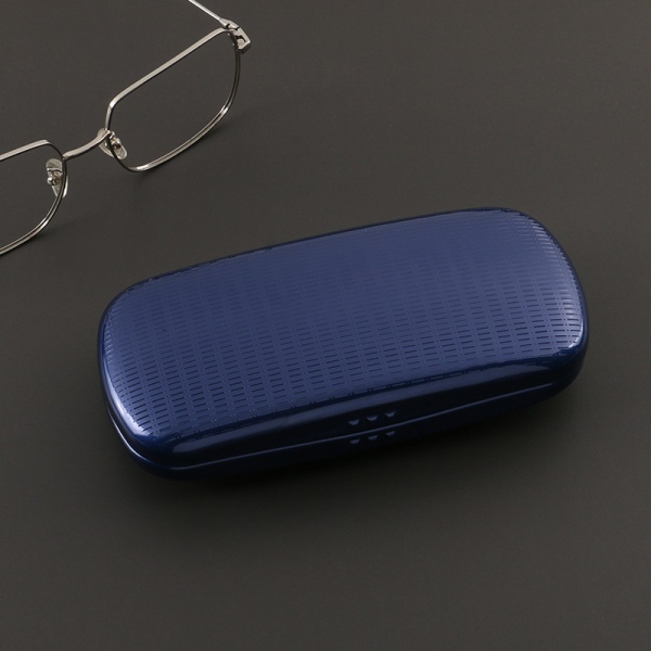 Blå brilleæske Stribet stiv aluminium brilleæske