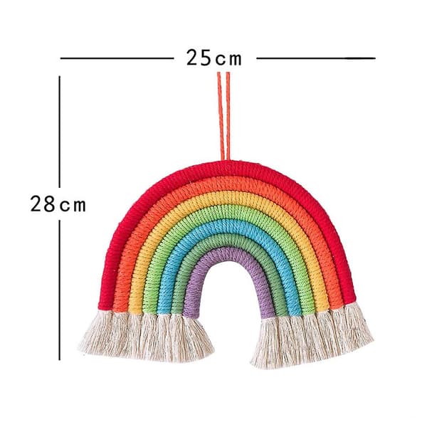 Macrame regnbågsväggdekoration för sovrum handgjord hantverksgåva