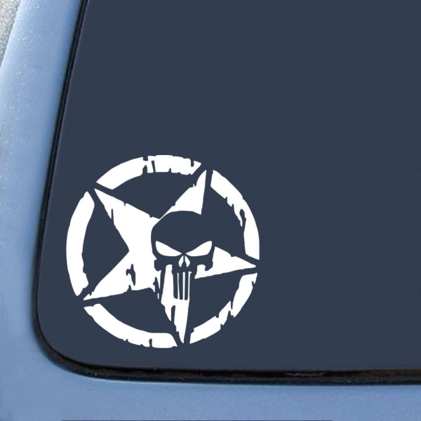 Punisher Skull Car Sticker Skull Pentagram Car Sticker Pack 2 Pa