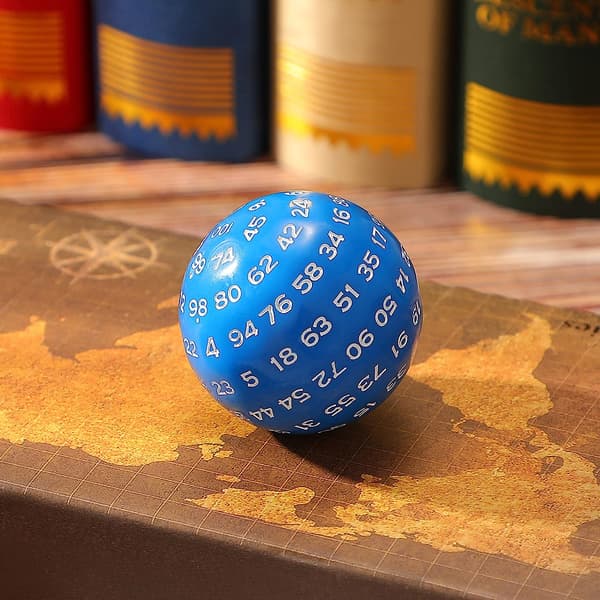 En 100-sidig polyhedral terning D100 terningsett med hvite tall 100