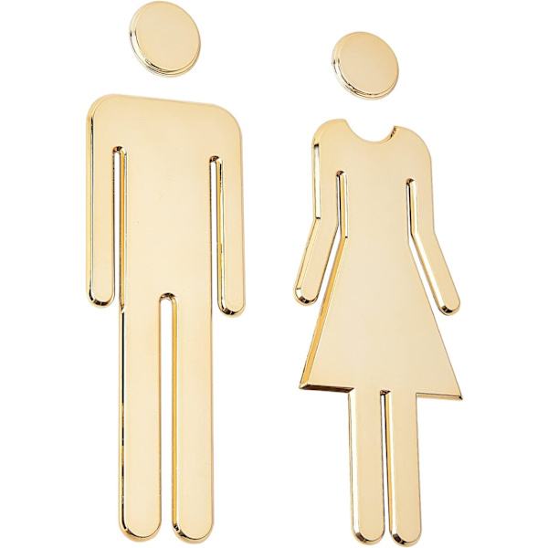 Selvklæbende toiletskilte til damer og herrer, toiletskilte til badeværelset
