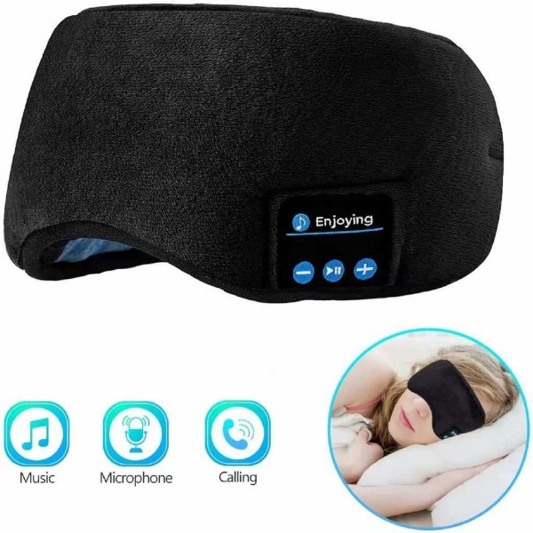 Bluetooth øyemaske med hodetelefoner, sovemaske sovehodetelefoner