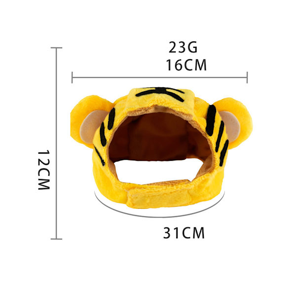 PET Solsikkehatt Hundekatt Banan Hodeplagg Tiger Headset T