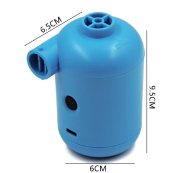 Blå Mini Elektrisk Pumpe, USB Bærbar Camping Elektrisk Luft Pumper