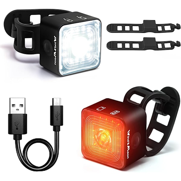 Polkupyörän valot, USB-ladattavat etu- ja takavalot 5 valotilassa