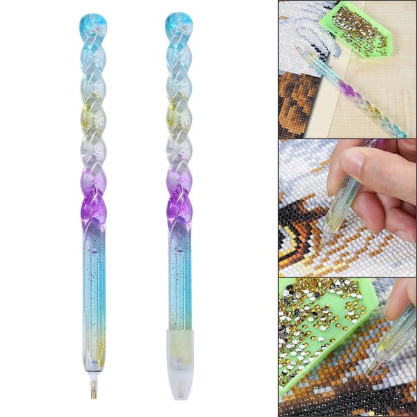 2 st 5D DIY Diamantmålning Point Drill Pen Korsstygn Em