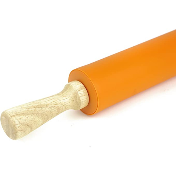 Kavel Orange Färg Non-Stick Silikon Yta Trä