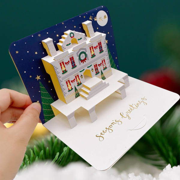 8 tredimensionelle lykønskningskort Jule lykønskningskort