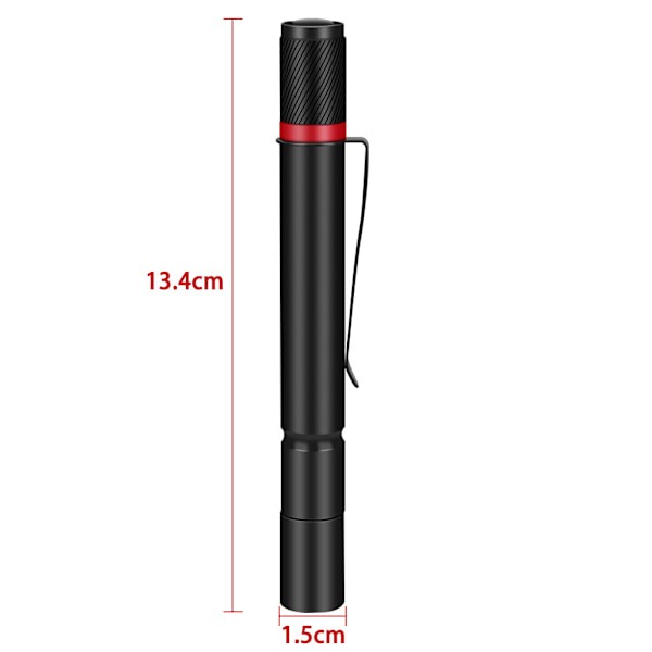 Mini LED-taskulamppu taskulamppu 3 valotilaa LED-kynäpidike Chec