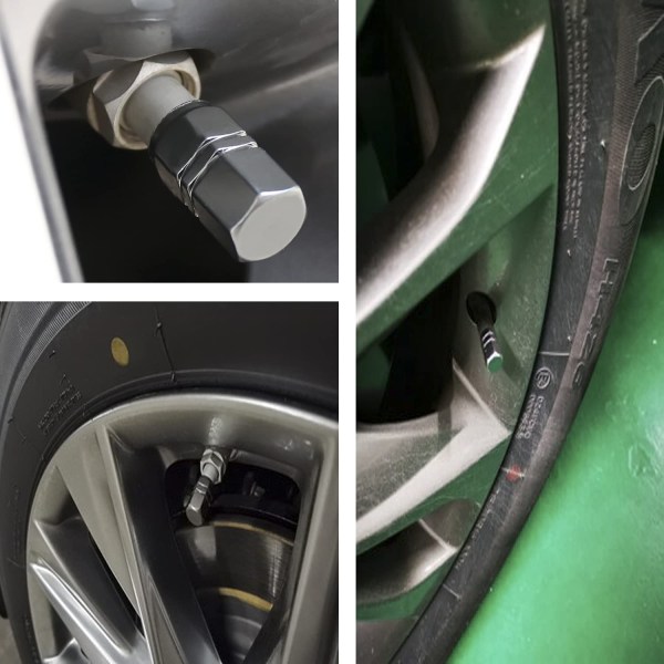 8 kappaletta alumiiniset autoventtiilin korkit - Rengasventtiilin korkit -