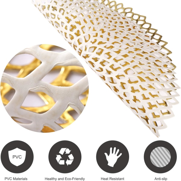 Underlägg halkfria tvättbara PVC-underlägg set om 6 underlägg eleganta