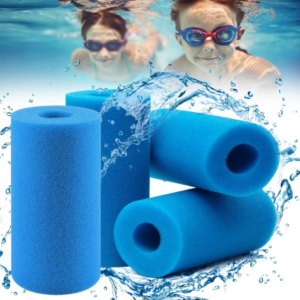 Filter Svamp Typ A, 4-pack Skumpoolfilter, Poolfilterpatroner för Intex Typ A, Återanvändbar Skumfilterpatron