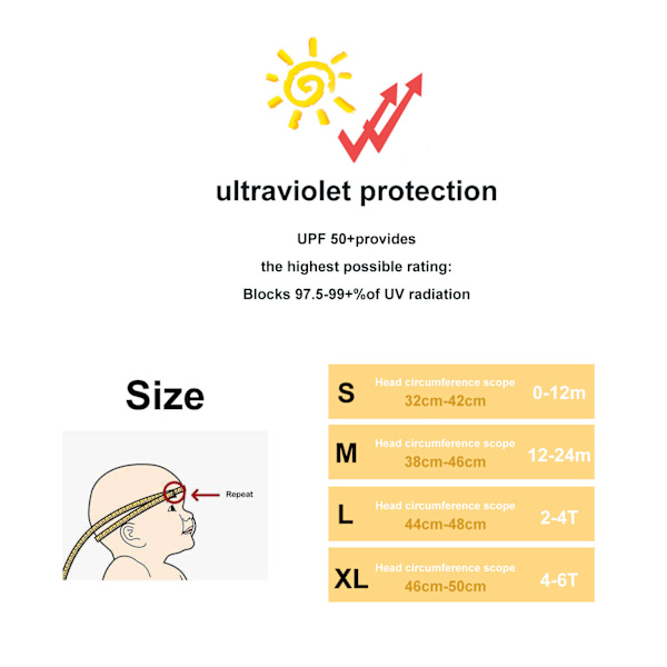 Oranssi sarjakuva - Vauvan aurinkolippalakki Unisex taittuva Anti - UV aurinkosuoja