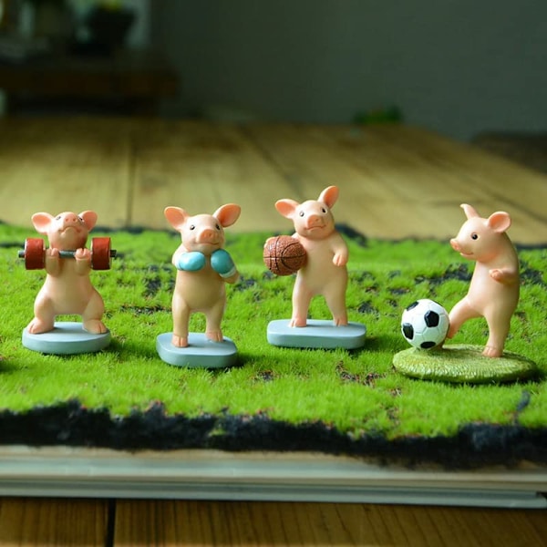 Miniatyr fe-hagegrisfigurer - Basketballgris Devoti