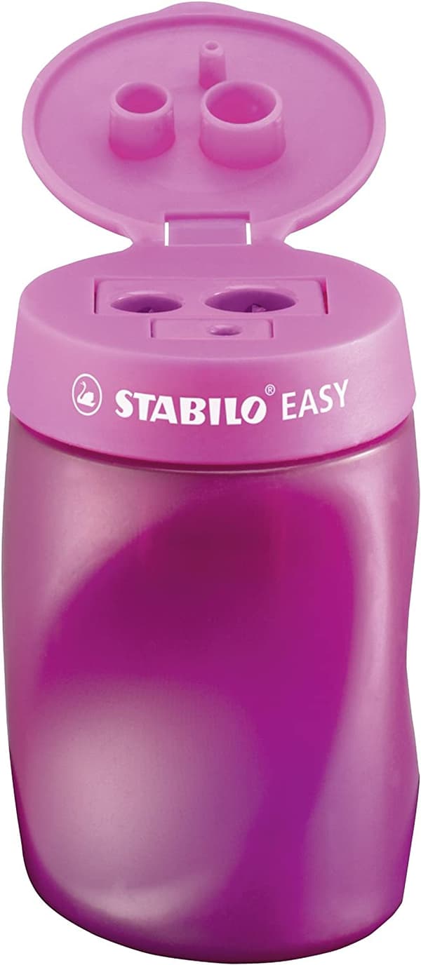 Ergonomisk pennvässare - Rosa - Med vattenbehållare - Höger