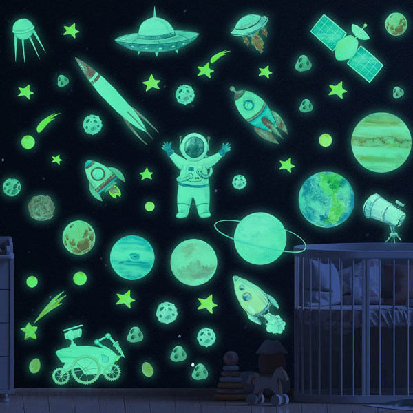 Glow stars and space Solsystem wallsticker, Glow stars c