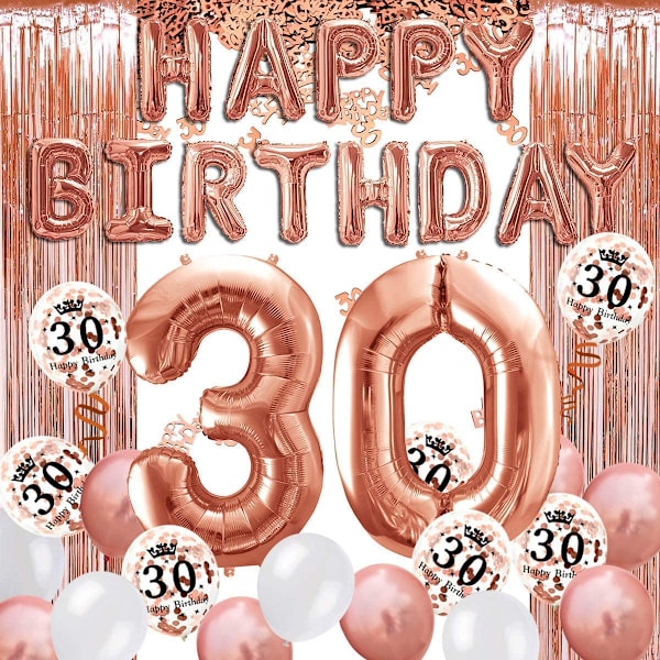 30-vuotiaan syntymäpäiväkoristeet, hapsureunaverho, Happy Bir