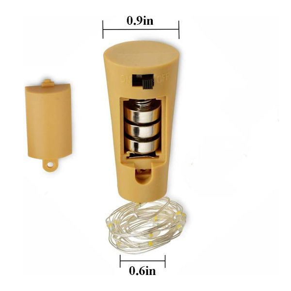 6-pack, 20 LED Flaskor Ljus Fairy String LED Ljus (lila)