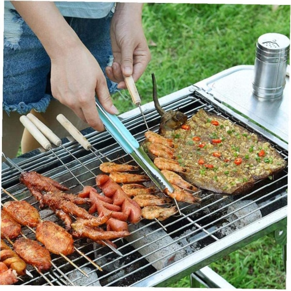 22cm Grillklemme i koreansk stil i rustfrit stål, varmebestandig grillklemme i rustfrit stål, praktisk til grillklemme-sæt