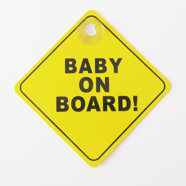 2 stk. Baby Bil Advarselsskilte (Bogstav Type, 12*12cm), Baby Bil W