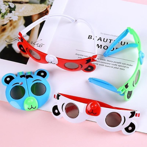 4pcs Cartoon Animal Kids Fold Sun Glasses For Boy Girl Birthday D