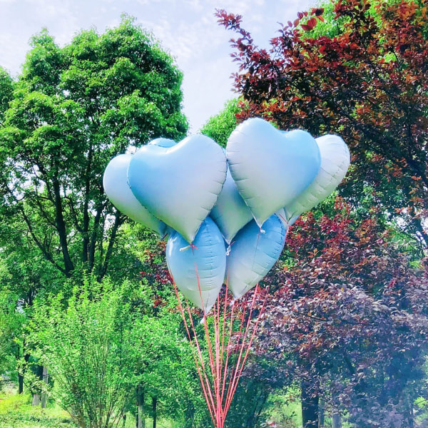 25 pakke blå hjerteformede folieballoner Fødselsdag Valentinsdag