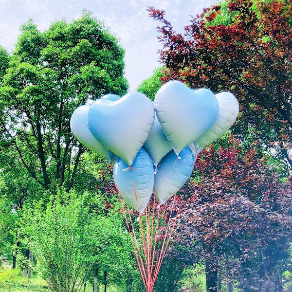 25 Pakke Blå Hjerteformede Folieballonger Bursdag Valentinsdag