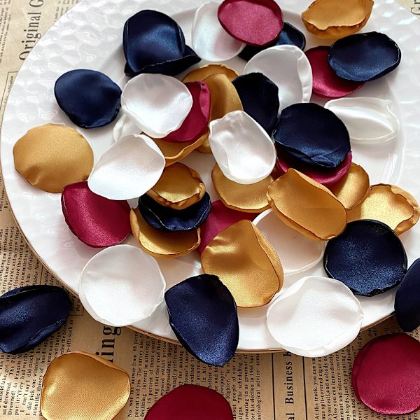 200 stykker imiteret silke organza rosenblade bryllup lum