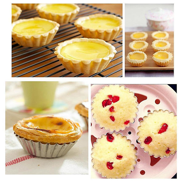 100 st äggformar i aluminium för muffins, kakor och kakformar