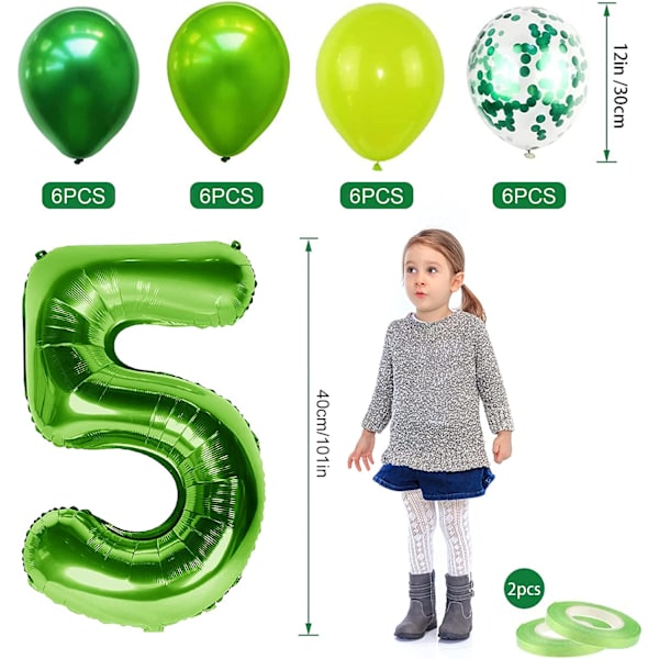4 års födelsedag Dino-ballonger, 100 cm jättelik nummerballong 4, Bi