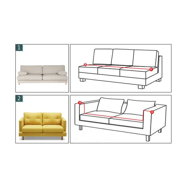 2-seters stretch sofaovertrekk med armlener - Elastisk sofaovertrekk Mag