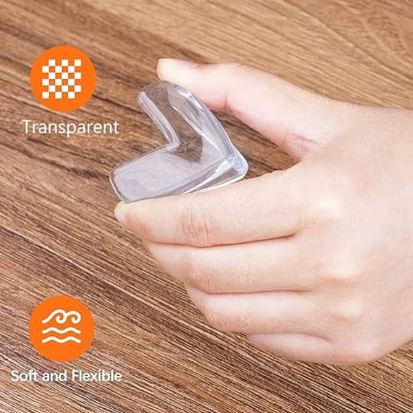 20 stk. Baby Bordhjørnebeskyttere, Transparent Møbelhjørnebeskyttere, Bløde og Høj Elasticitet, Beskytter Baby mod Skarpe Hjørner på Bordet (L-Form)