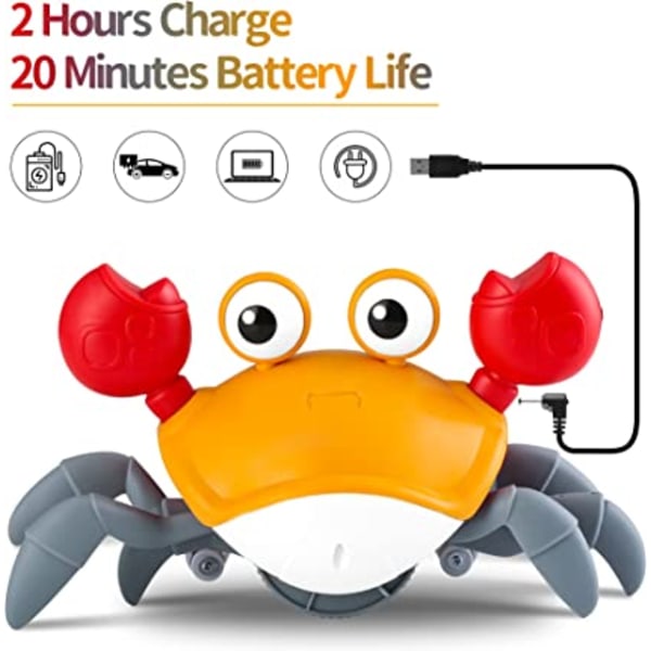 Baby Crawling Crab Toy med musik och LED-lampor, Toddler Inte