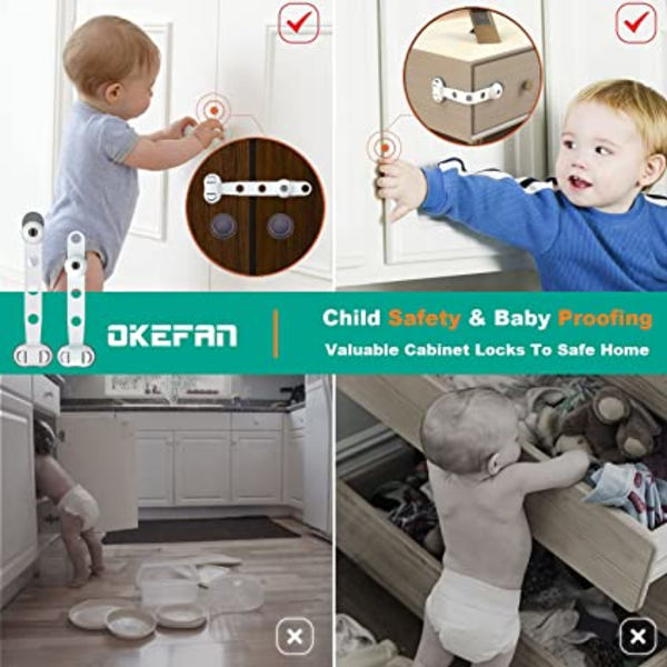Børnesikringsskabe Strap Locks - 12 stk. (hvid) Baby Proofing