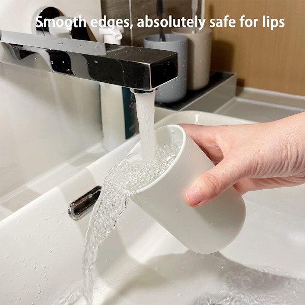 Tvättkopp i livsmedelsgodkänd plast, Vit/brun/grå, 3 stycken