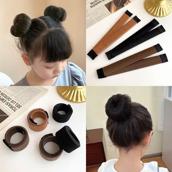 2 st Off White Hårstyling Verktyg Hårband Bun Maker Set Hår