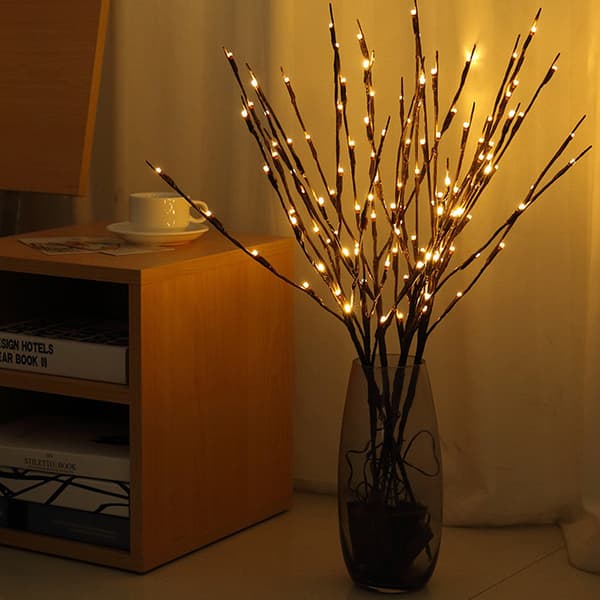 3 stk. LED-simuleringsgren blomsterarrangement lyskæde crea