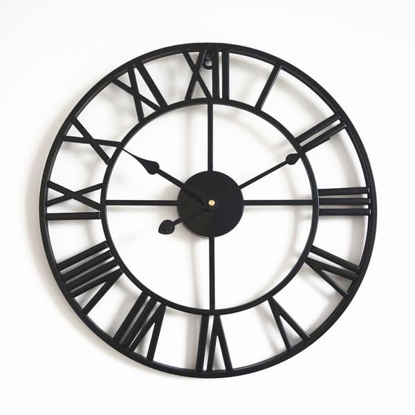 Vintage Musta Kello - metalli D60 cm