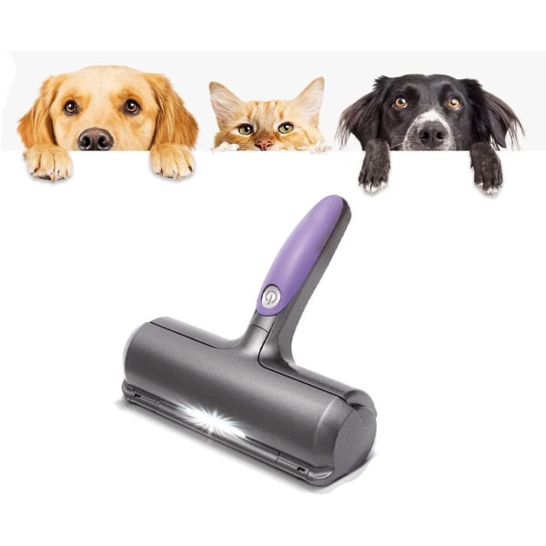 Anti-animal hårbørste - lilla og grå - samler katte-/hundehår