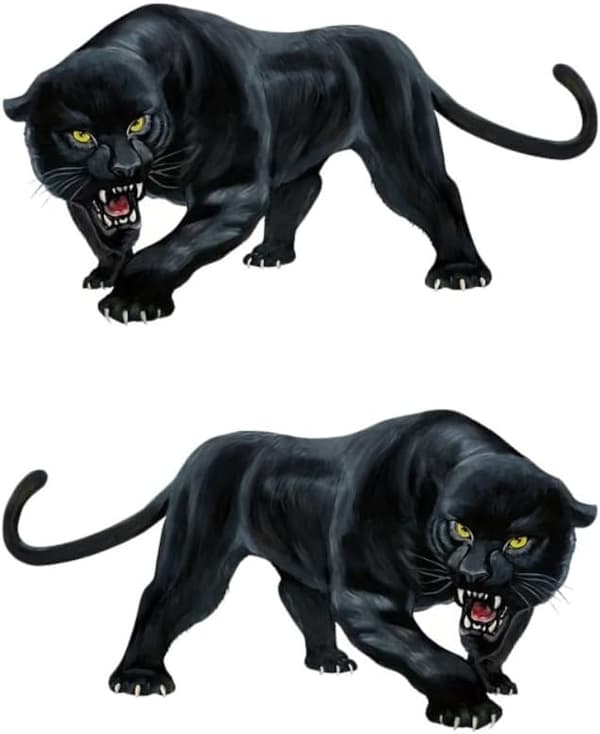 2-pakning mørk panter bilklistremerker, 60x33cm