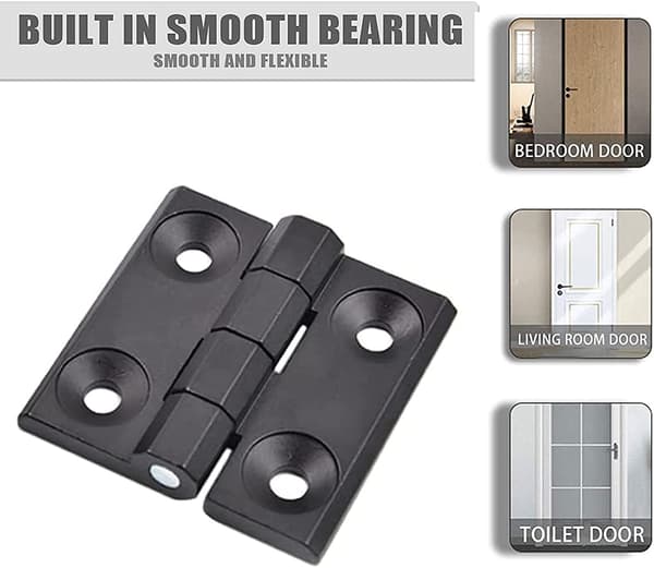 4 stk. Sammenklappelige flade hængselhuller, rustfrit stål udvendigt