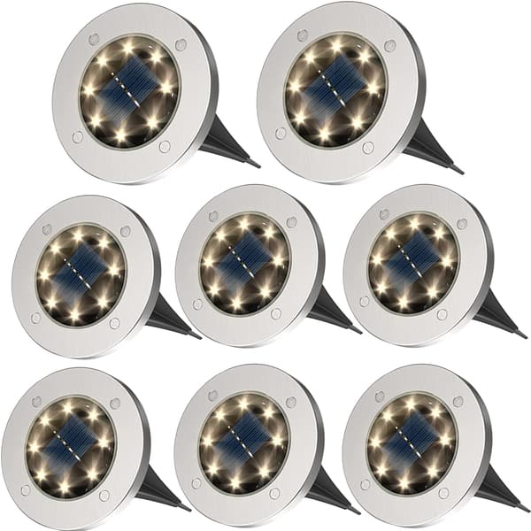 Solcellelamper til udendørs have, dæklys sol - 8 LED, udendørs